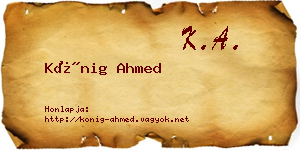 Kőnig Ahmed névjegykártya
